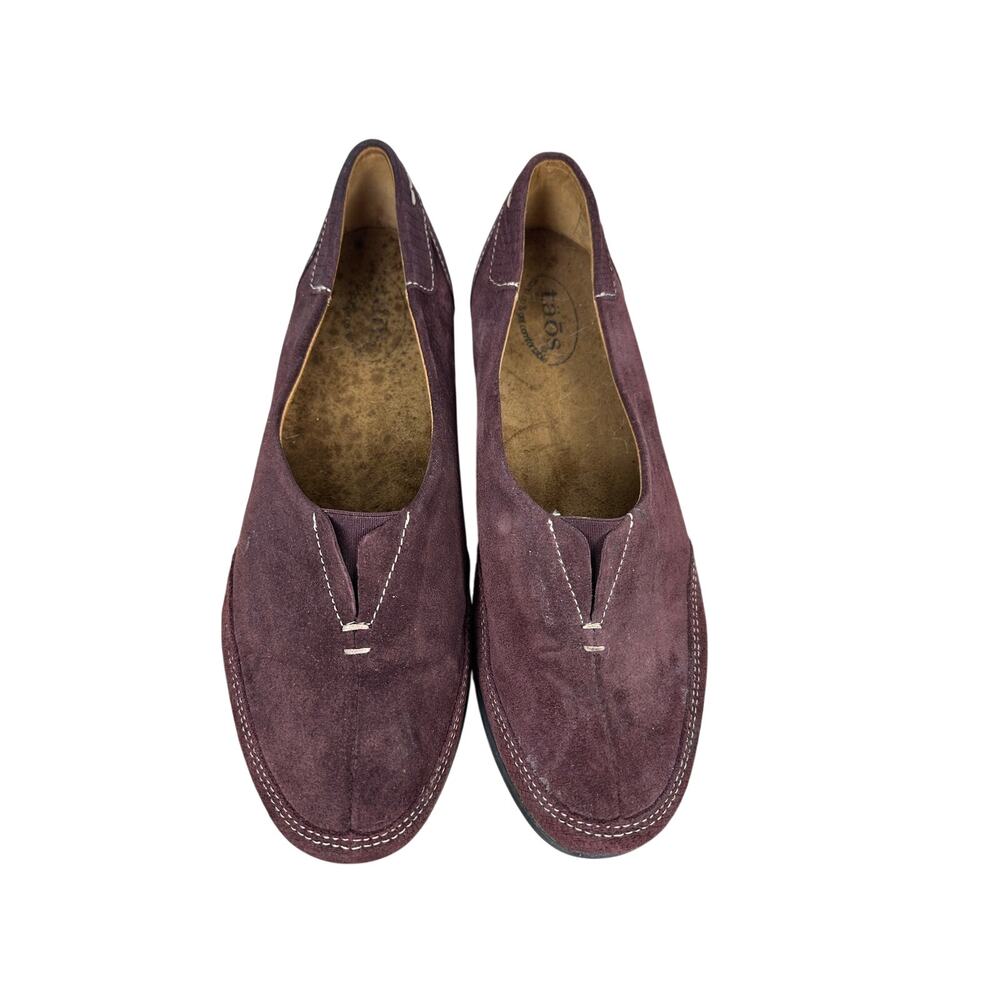 Taos Marvey Wine Purple Suede Loafers Comfort Flat Shoes Slip On Size 39 8-8.5